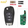 3 Button Remote Key Fob 315mhz/433mhz Id46 Pcf7941 Chip For New Chevrolet Cruze 2014 2015 2016 2017 2018 - Car Key - Officematic