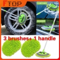 2 In 1 Car Cleaning Brush Telescoping Long Handle Auto Wash Brushes Accessories Car Wash Cleaning Mop - Sponges, Cloths & Br