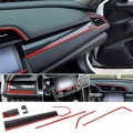 9pcs Carbon Fiber Patterned Console Center Dashboard Cover Trim Decorative Stickers For Honda Civic 10th 2016-2019 Car Accessory