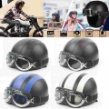 Adult Helmets Motorcycle Retro Half Cruise Helmet Motorcycle Scooter Helmet For Harley Vintage German Motorcycle Moto - Helmets