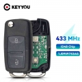 433mhz 2 Button 1j0 959 753 Car Flip Remote Key Fob Case Vw - ebikpro.com