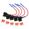 5pcs/set 12V/24V Car Fuse Holder Add a circuit TAP Adapter with 10A Micro Mini Standard ATO Blade Fuse|Fuses| - ebikpro.c