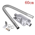 60cm Air Diesel Parking Heater Exhaust Pipe w/Muffler Silencer Stainless Steel Gas Vent Fuel Tank Hose Tube|Heater Parts| - Of