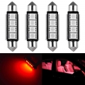 4x C5w C10w Led Canbus Bulbs 5050 Smd Festoon Red White 41mm 42mm Dome Reading Light Bulb Car Interior Lighting Lamp 12v 6000k -