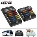 Plastic Cover 6 Ways 12 Ways Blade Fuse Block 12v 32v Fuse Box Holder M5 Stud With Led Indicator Light For Auto Car Marine - Fus