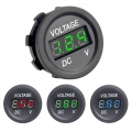 Led Digital Display Voltmeter Panel 12/24v Waterproof Digital Round Panel Volt Tester Gauge For Boat Marine Vehicle Motorcycle -