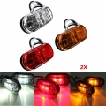 2 Pcs Durable Led Side Marker Lights For Trailer Trucks Caravan Side Clearance Marker Light Lamp Led Lorry Amber Red White - Sig