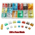 220 Pcs Car Fuses Set Auto Pllug in Motorcycle Truck Safety Fuse Metal Alloys Fusible Plug Assortment Assorted Kit|Fuses| - Of