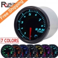 7 Color 2" 52mm Tacometro Rpm Meter Led Car Auto Tachometer Gauge Gauge Vacuum Car Meter Pointer Universal For Gasoline Mot