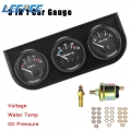 Universal 12v Triple Dashboard Oil Pressure Gauge With Sensor Oil Temp Water Temp Volt Meter 2" 52mm 3 In 1 Car Meter - Oil