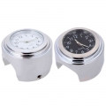 Universal 7/8" Waterproof Chrome Motorcycle Handlebar Mount Quartz Clock Watch Aluminum Luminous Clock Moto Black Accessori