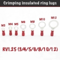 Crimping Insulated Ring Lugs, Terminals For Wire, Type-o, Rv1.25 (3mm, 4mm, 5mm, 6mm, 8mm, 10mm, 12mm)-50 Pcs - Fuses - Officema