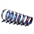 1.75" To 3.75" 45mm To 105mm Stainless Steel T-bolt Hose Clip Clamp Kit Adjustable Universal Titanium Blue Finish Clam