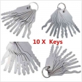 10Pcs/Set Stainless Jiggler Keys Dual Sided Car Unlock Lock Open Repair Accessories Tool Kit Car Goods TSLM1|Key Bl