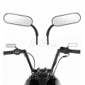 Motorcycle Rearview Mirror Black Square Oval Side Mirror For Harley Touring Electra Glide Dyna Fatboy Softail Sportster Breakout