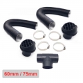 60mm 75mm Car Auto Heater Pipe Duct T Piece Warm Air Outlet Vent Hose Clips Set For Parking Diesel Heater Webasto Eberspacher -