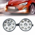 2PCS 9LED DRL Car Fog Lamp Round Driving Running Daytime Light Head Light White|Truck Light System| - Ebikpro.com