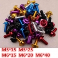 10 Pcs M6 M5 Mix Size Aluminum Metal Motorcycle Screw Motorbike Decal Moto Bolt 5mm 6mm Motocross Frame Ornamental Moldings Nut