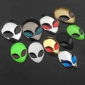 1 Pcs Metal 3d Alienware Alien Head Auto Logo Sticker Vinyl Badge Emblem Motorcycle Car Head Cover Sticker Car Body Styling