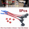 5 Pcs 12V Car Fuse Tap Adapter Mini ATM APM Blade Fuse Holder Fuse box Copper Wire Protection Car Fuse Checker Auto Accessories|