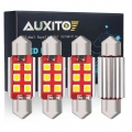 AUXITO 4x Canbus C5W LED Festoon 31mm/36mm/41mm 3030 SMD Car Interior lights Dome Reading License Plate Lights 12V 6000K White|S