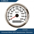 Waterproof Car Truck Boat Motor Auto 85mm GPS Speedometer Gauge 120km/h 200km/h Red Backlight 9 32V with GPS Antenna|auto speedo