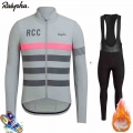 2020 New Ralvpha RCC Pro Winter Cycling Suit Bib Set Warm Wool Fleece Ropa Ciclismo Invierno Bicycle Men Triathlon Bike Jersey|C