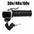 36v 48v 60v Electric Scooter Throttle Grip With Key Lock Power Indicator Motorcycle Scooter Hand Grip Bike Accessories - Electri