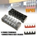 Mayitr 5pcs 5 Position Dual Row Power Distribution Bus Bar Terminal Block Boat RV 600V 15A|Fuses| - ebikpro.com