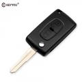 KEYYOU Flip Car Key Case For Peugeot 4007 ET 4008 For Citroen C Crosser C4 Aircross Replacement 2 Button Remote Key Shell MIT11R