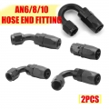 2PCS AN6 AN8 AN10 Straight 45 90 120 180 Degree Oil Fuel Swivel Hose End Fitting Oil Hose End Adaptor Kit Black|Fuel Supply &