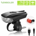 NEWBILER 800 Lumen Smart Road Bike Front Light USB Induction Flashlight For Bicycle German Standard MTB Bike Rear LED Lights Kit