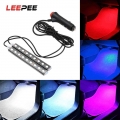 LEEPEE Car Decorative Lamp LED Floor Foot Strip Light Dash Interior Atmosphere Lamps for Cigarette Lighter Adapter 2pcs|Decorati