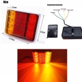 1pair 12 80V 8 LED Car Tail Light Rear Lamps Pair Boat Rear Parts Waterproof for Trailer Caravans UTE Campers Truck Car Lighting