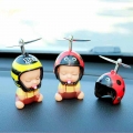 Lucky Duck Society Lovely Car Ornament Creative Car Dashboard Toys With Helmet And Chain Car Accessories Interior Para Autos|Bic