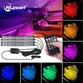 Nlpearl Led Car Foot Ambient Light with USB Wireless Remote APP Music Control RGB Auto Interior Decorative Atmosphere Lights|Dec