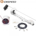 CNSPEED 12V Car Auto Fuel Level Gauge E 1/2 F Pointer 2"52mm Universal White LED Smoke Meter With Fuel Sensor Oil float YC1