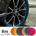 8m / Roll Rim Blades Car Vehicle Color Wheel Rims Protectors Decor Strip Tire Guard Line Rubber Mounding Trim Tire Guard Line -