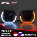 Sinolyn Angel Eyes Led Bi Xenon Projector Lens Headlight Lenses Turn Signal Drl Running Lights For Car H4 H7 Car Accessories Diy