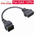 OBD2 For GAZ 12 Pin Truck Diagnostic Cable o OBD 2 16Pin Diagnostics Cable Male Connector can Work with TCS CDP PRO DLC Adapter