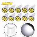 10 PCS T10 W5W LED Bulb Car Signal Light 12V 1206 SMD 7500K White Auto Interior Dome Reading Wedge Side Door Trunk Lamps|Signal