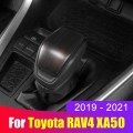 Abs Carbon Fiber Car Gear Shift Knob Gear Head Cover Trim Sticker For Toyota Rav4 Rav 4 2019 2020 2021 Xa50 Accessories - Interi