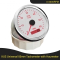 Kus 85mm Auto Marine Tachometer 0-8000rpm 12v 24v With Lcd Digital Hourmeter Car Truck Boat Tacho Gauge Red/yellow Backlight - T