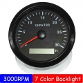 85mm Diesel Engine Tachometer Sensor Rpm Gauge Rev Counter 0-3000rpm With Digital Hourmeter 7 Color Backlight Optional 12v 24v -