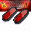 2PCS Trailer Taillight LED Trailer Light Truck 6 LED Sealed RED 6" Oval Stop Turn Tail Light Waterproof Pickup Truck Lights