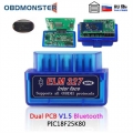 Elm327 2pcb V1.5 Pic18f25k80 Bluetooth Auto Obd2 Scanner Elm 327 Bt For Android & Ios Obd Code Reader Obdⅱ Car Diagnostic To