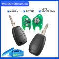 WhatsKey 2 Button Remote Key 433Mhz PCF7946 Chip For Opel/Renault Vivaro Trafic Master Clio Scenic Movano Kangoo NE73 VAC102|Car