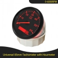 85mm Car Boat Tacho Sensor Marine Tacho Meter With Lcd Hourmeter 3000 4000 6000 8000 Rpm Boat Tachometer 12v/24v Red Backlight -