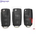 jingyuqin 2/3/4 B Folding Car Remote Key Shell Case Fob For VW Passat Polo Golf Touran Bora Ibiza Leon Octavia Fabia|Car Key|