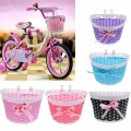 Bike Basket Front Children's Bicycle Basket Bag Handlebar Bag Bowknot Loop For Kids Bike Basket Easy Mount Detachable|Bicycl